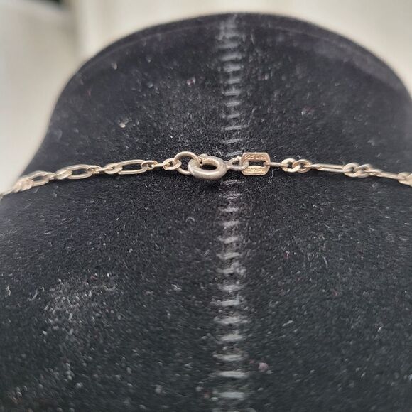 Vintage Sterling Silver 925 Necklace with Turquoise Pendant and Beads Chain - Picture 5 of 9